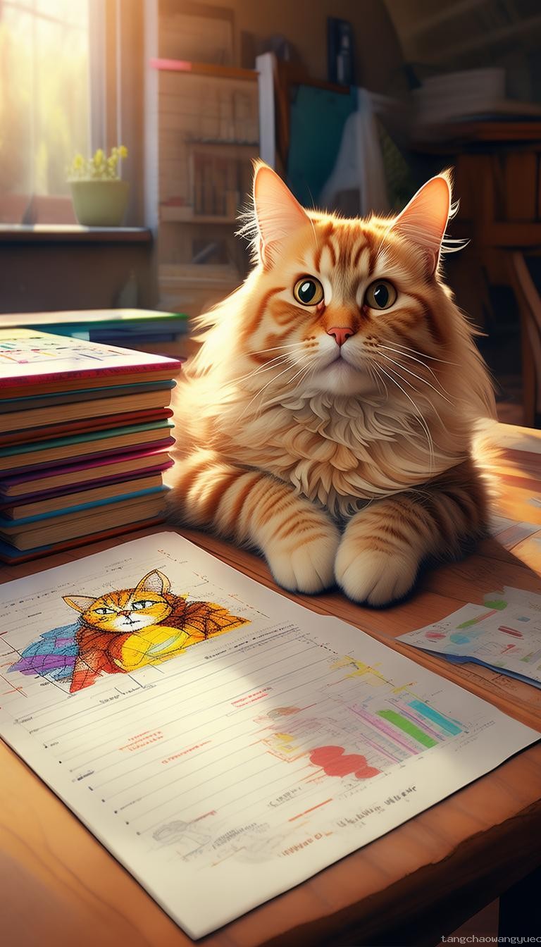 可爱小猫陪伴下的高效学习：结合涂鸦与数学题